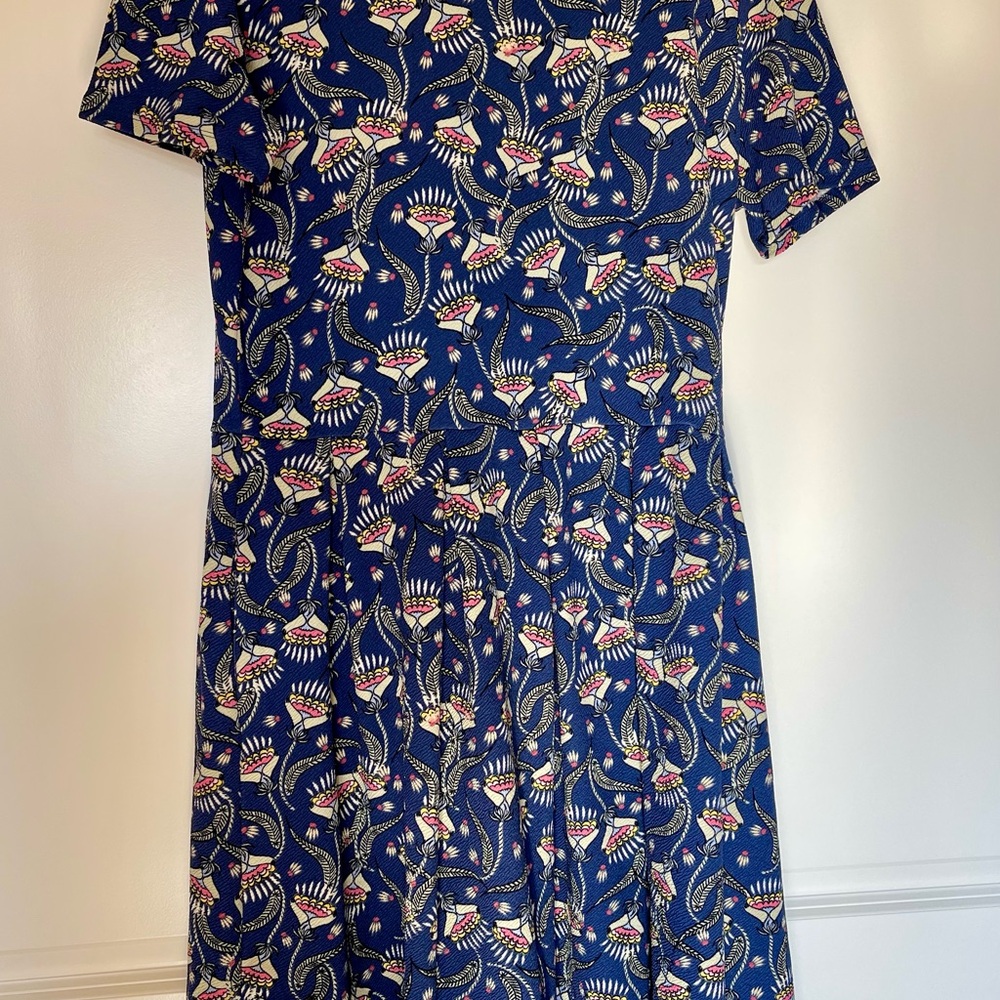 LuLaRoe Blue and coral and pink Floral Dress